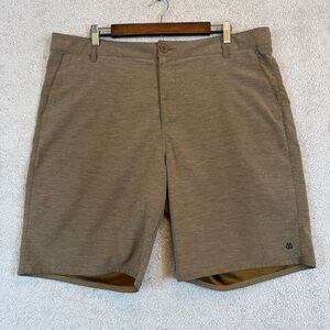 Free World Men’s Flat Front Shorts Lightweight Khaki Golf Outdoor Style Size 36
